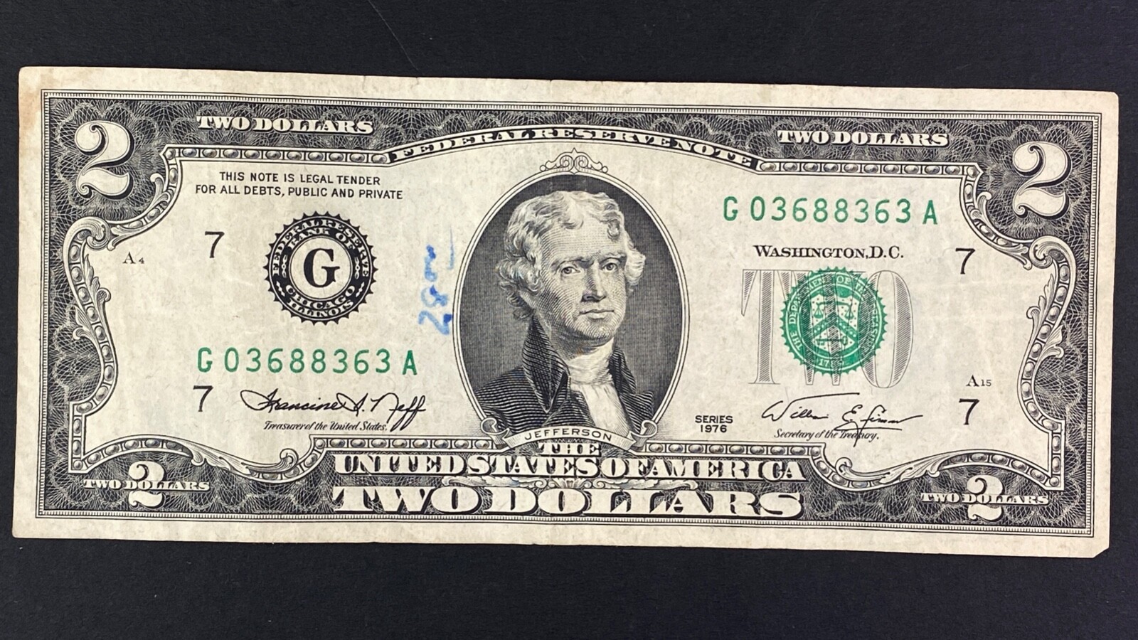 貴重　Made in U.S.A-2 1976 Series 1976 $2 Bicentennial Note CU | SilverTowne