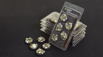 Gamers Grass Battle Ready Bases - Winter - Round Lip 40mm (x5)