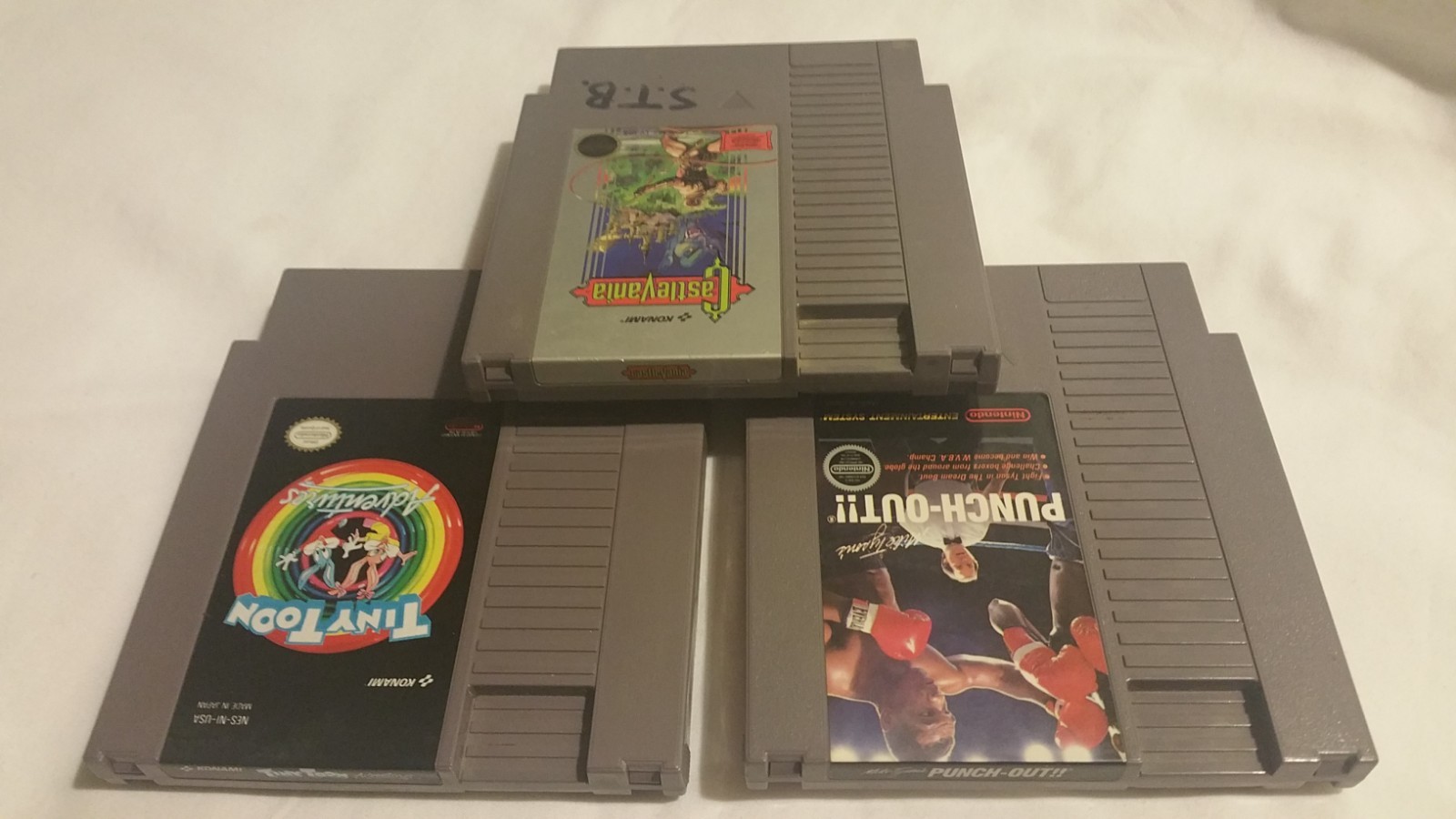 Nintendo NES 3 Game Lot Tiny Toon Mike Tyson's Punchout Castlevania Authentic