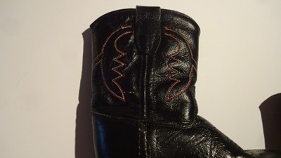 TODDLER COWBOY BOOTS by Old West Leather Red Stitching         c