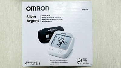 New - OMRON Silver (BP5255) Upper Arm Blood Pressure Monitor - 2024 Model