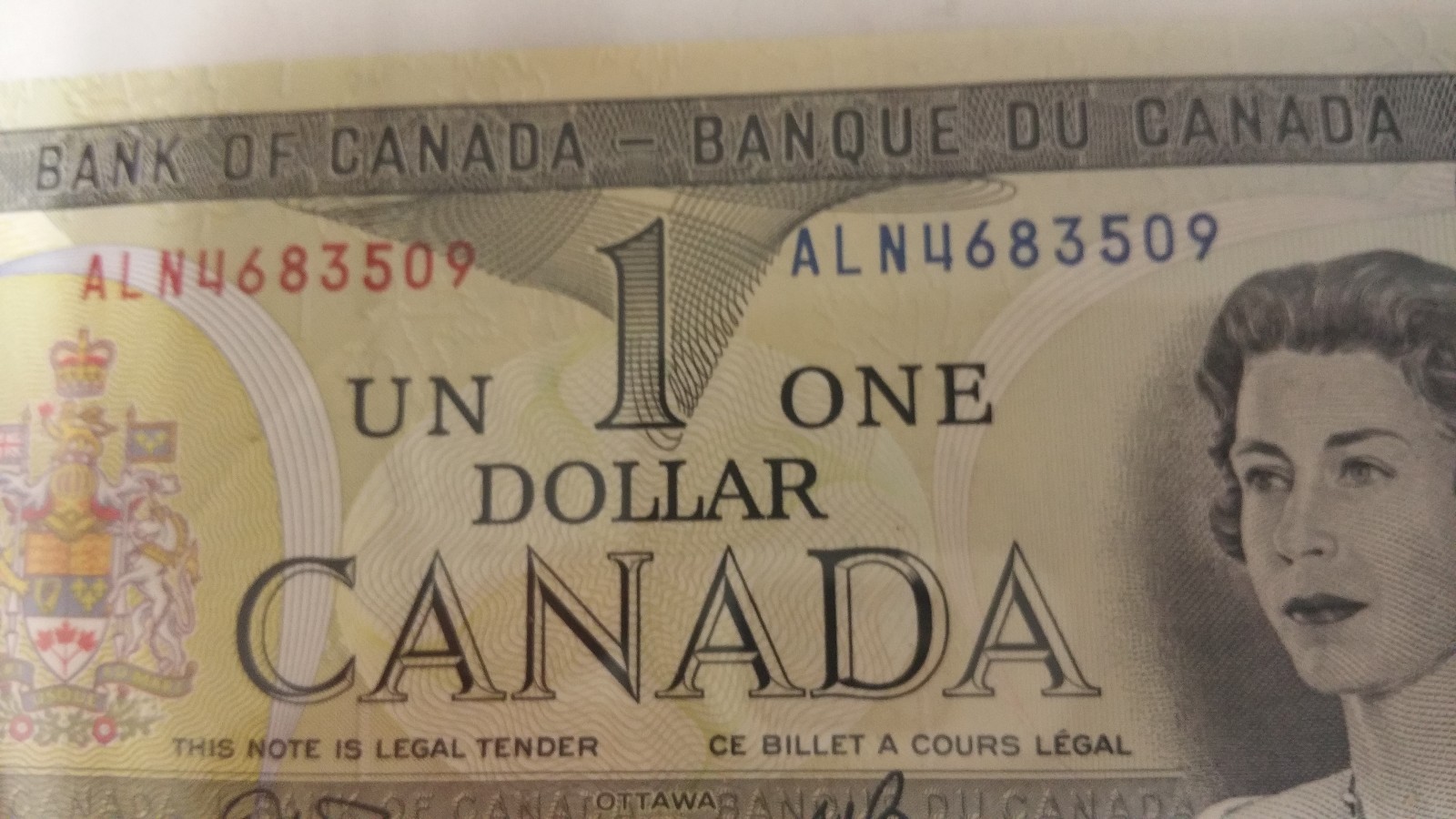 9 consecutive 1973 CANADA  1 DOLLAR BILLS NOTES NICE CRISP UNC prefix ALN