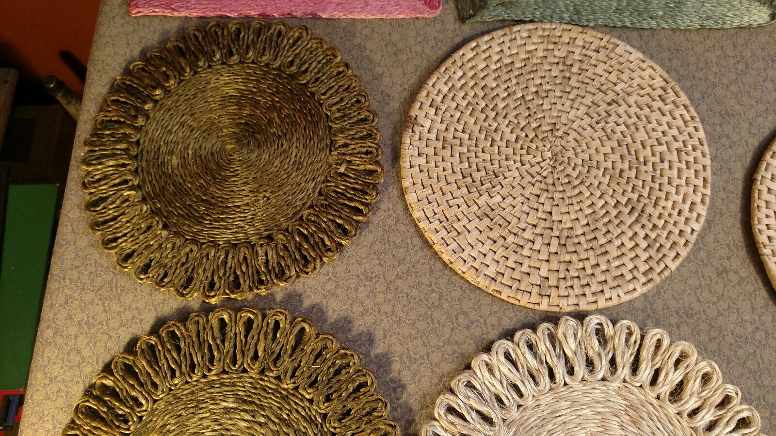 9 Vintage Hemp & Abaca Trivets Wicker Straw Hot Pads Pot Holders Woven Trivets