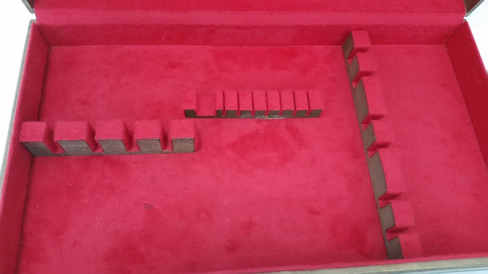 Flatware Silverware Wooden Storage Box Chest - Rectangular Thin Skinny     -SH