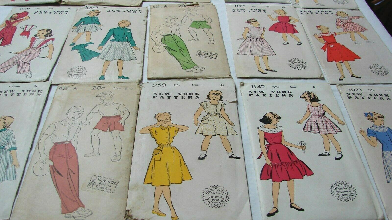 EARLY VINTAGE LOT 31 GIRLS BOYS CHILDRENS PATTERNS some NEW YORK, unopened