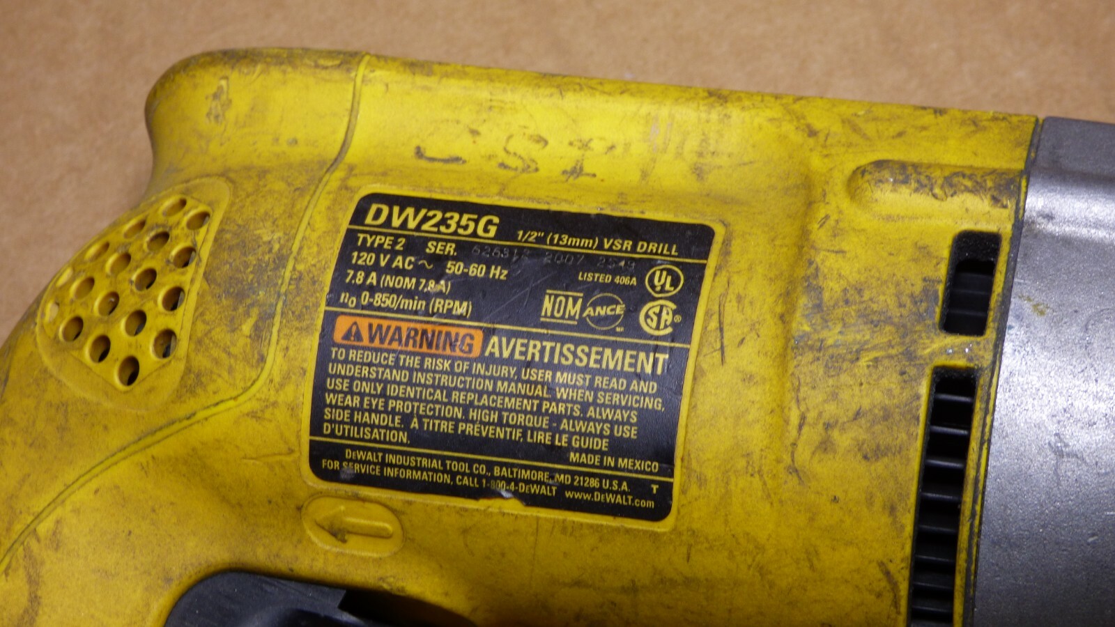 DeWALT DW235G Variable Speed Reversible Corded Electric Drill, 1/2