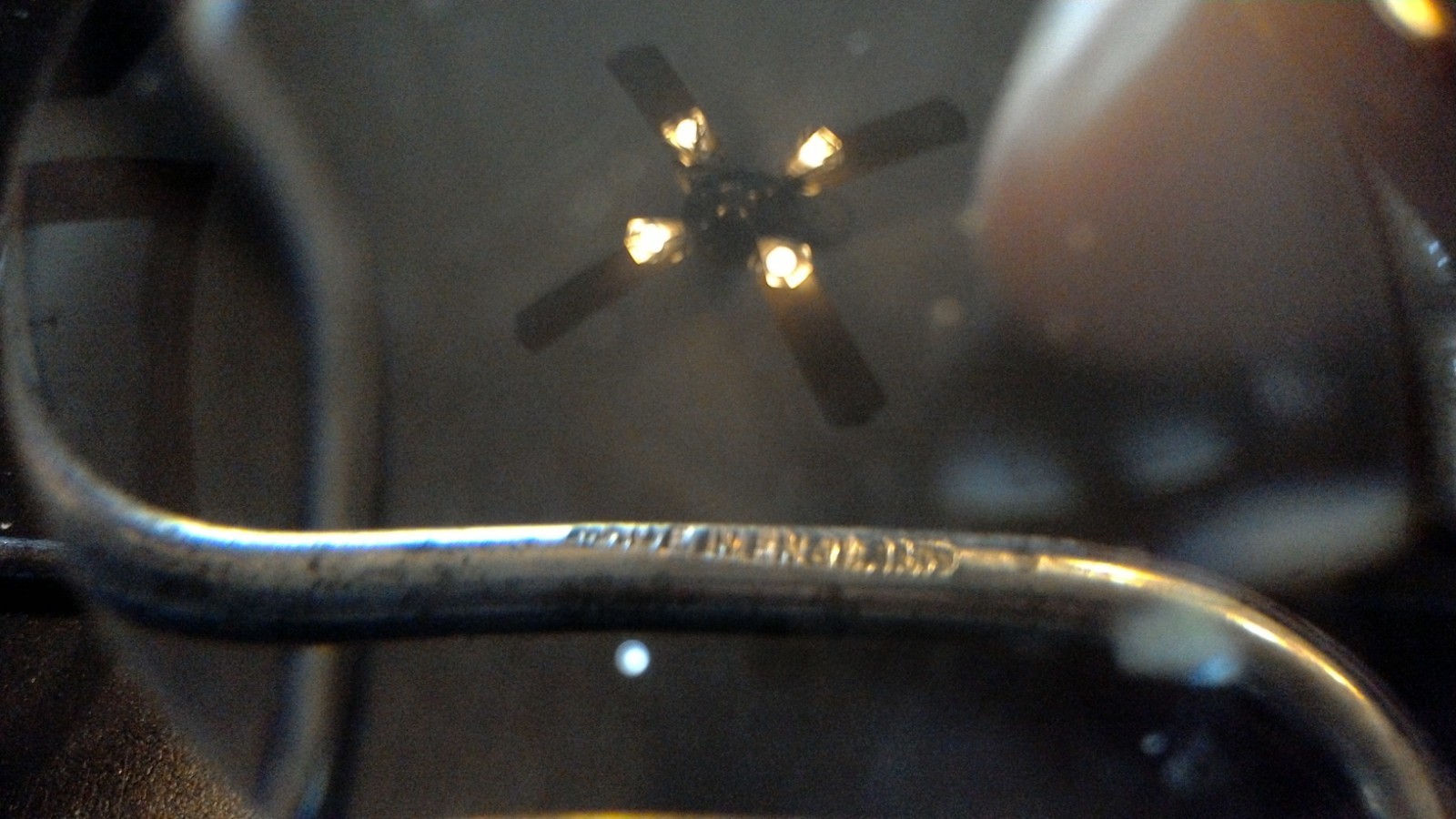 VINTAGE CELTIC 4 BOTTLE PRESSED GLASS CRUET SET MADE IN ENGLAND