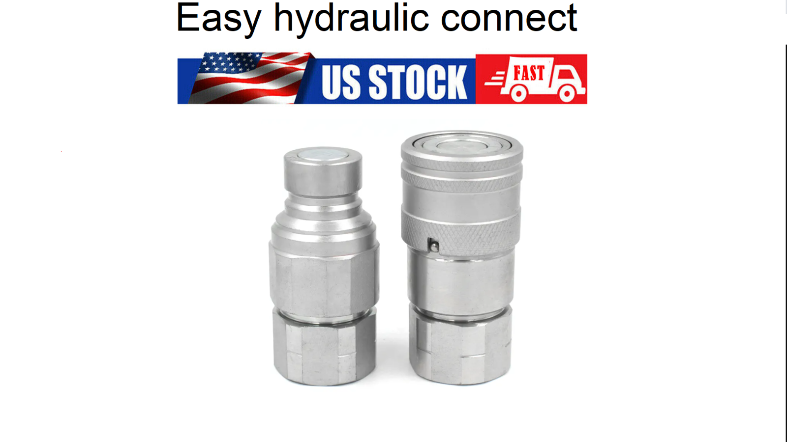1/2" NPT Thread 1/2 Flat Face Hydraulic Quick Coupler Set Bobcat Skid Steer TL23