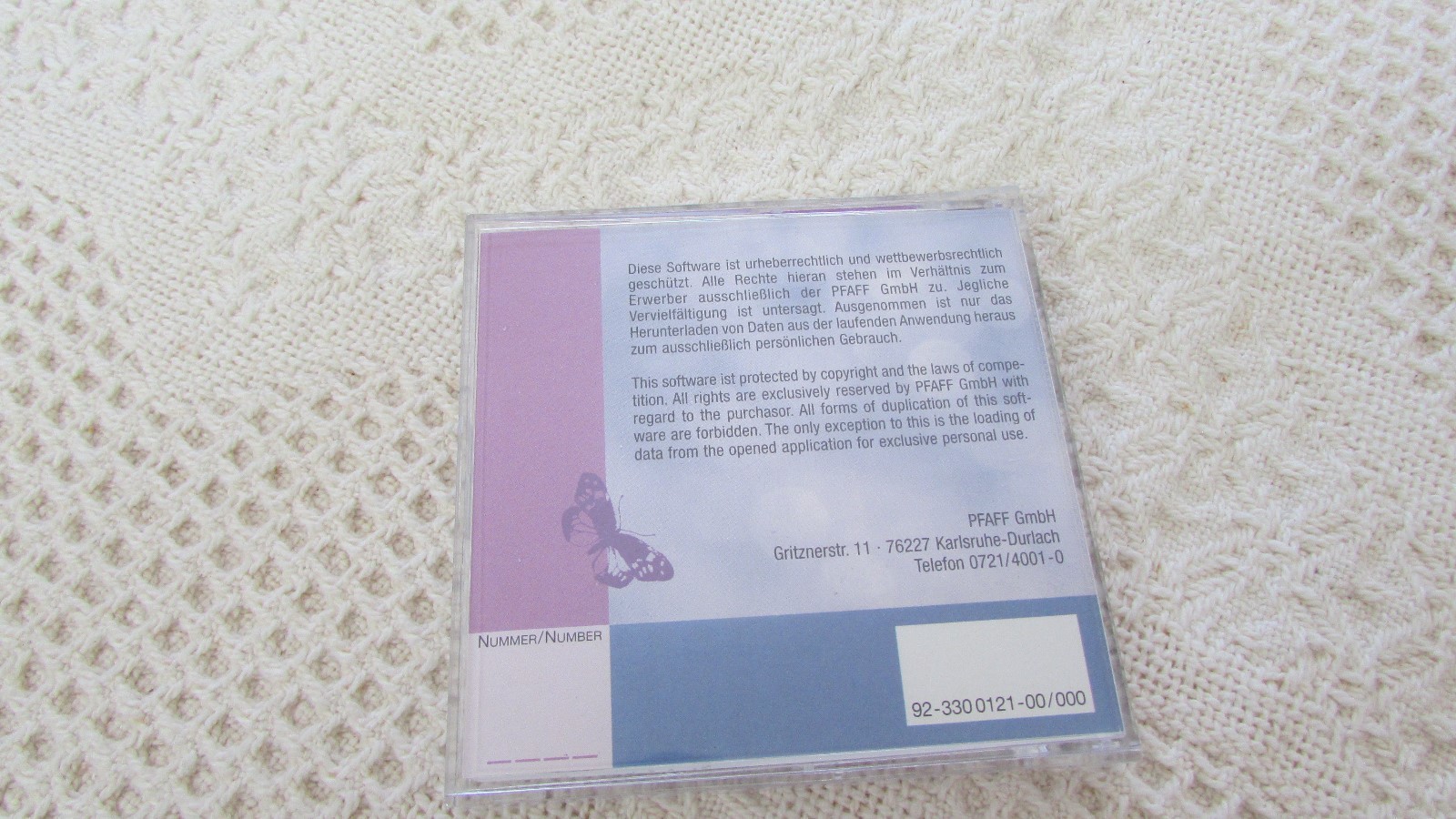 Pfaff Emb Machine Card Creative Fantasy Blank, 7570,7560,2140,2170 EXC/w/Designs