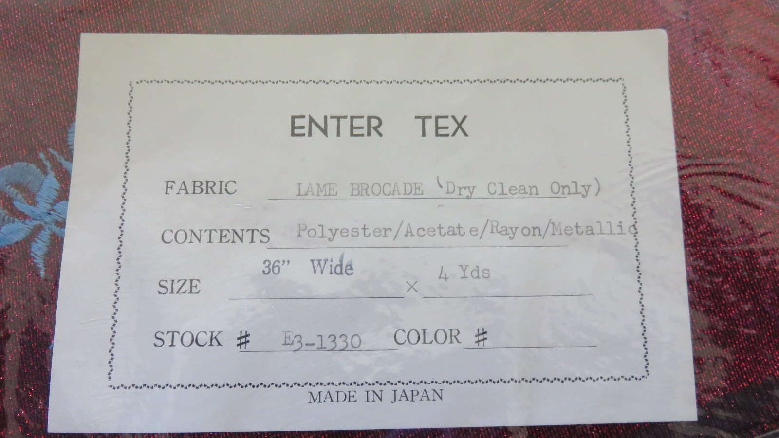 Vintage Lame Brocade Fabric 4 yds 36