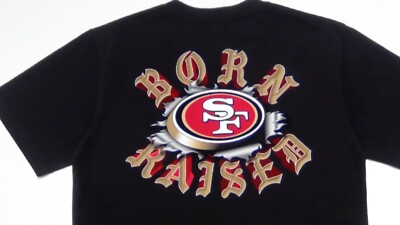 NFL SAN FRANCISCO 49ERS BORN X RAISED POP OUT ROCKER BLACK SHIRT IN STOCK