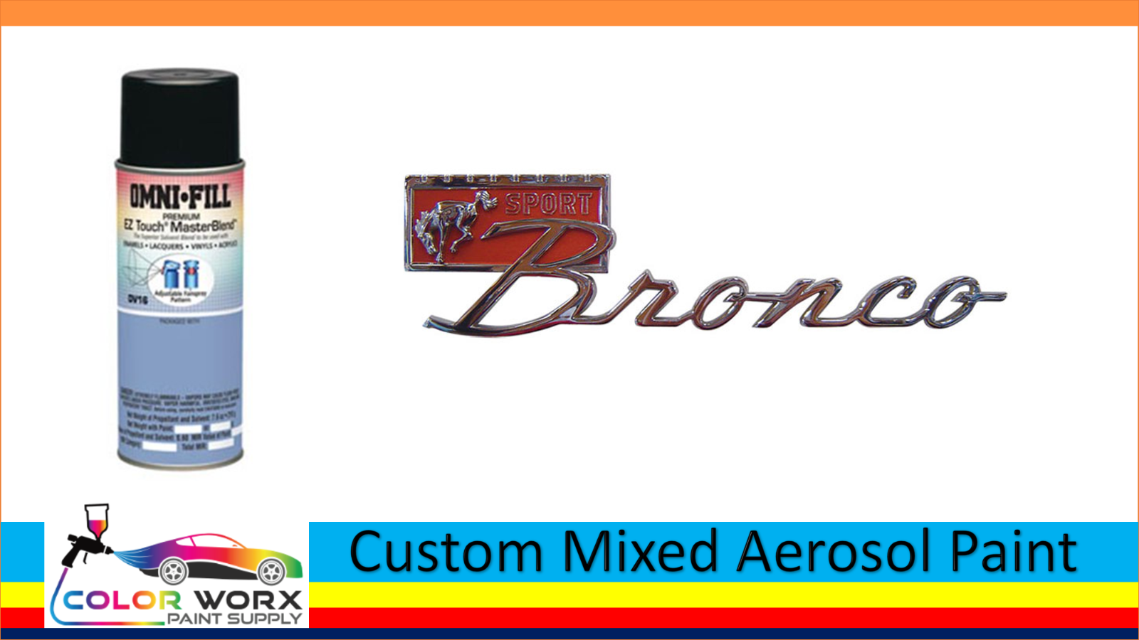 Custom Mixed Automotive Touch Up Spray Paint For 1966 Ford Bronco Colors