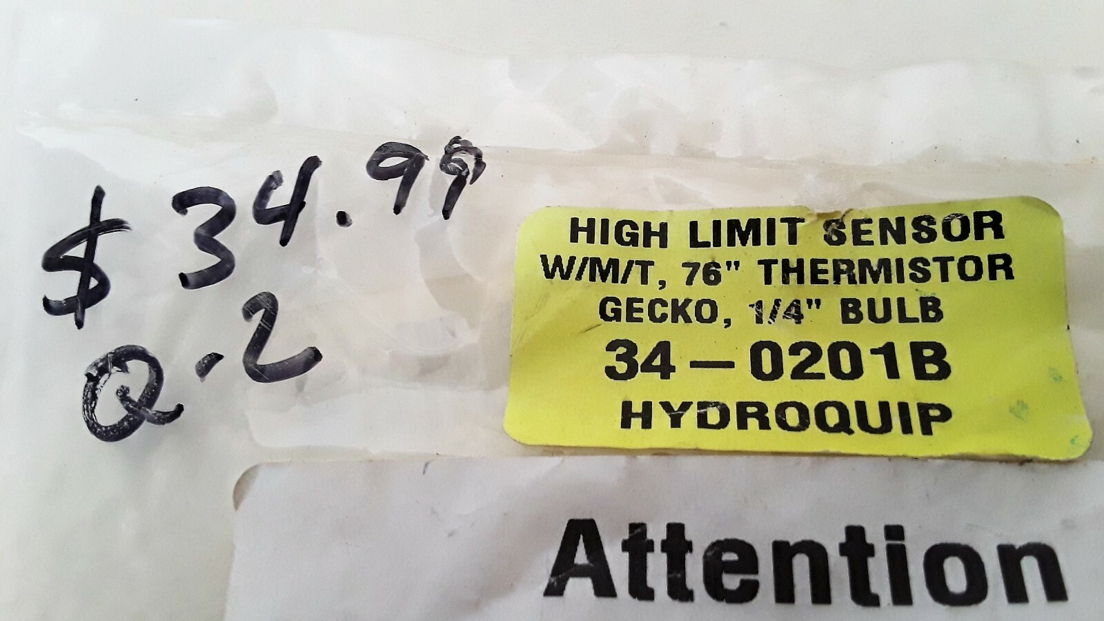 Horizon Spa and Pool 59-355-1017 Hydroquip Hi Limit Sensor 34-0201B