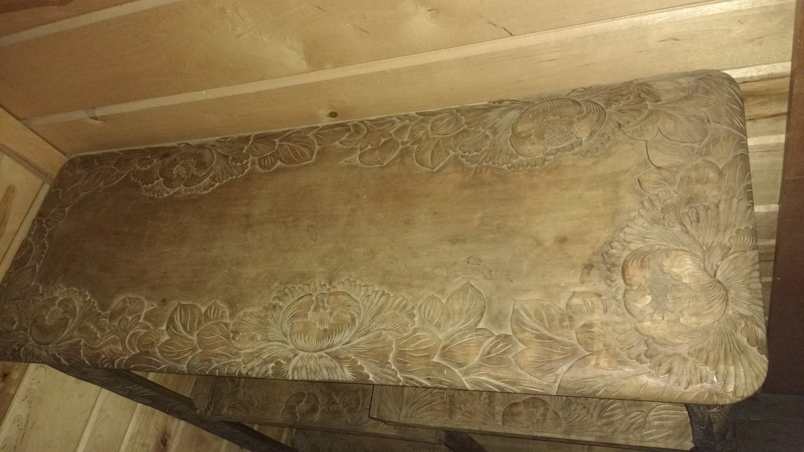 Antique Cabinet Open Display Shelves 4-Tier Hand Carved Soft Wood Philippines