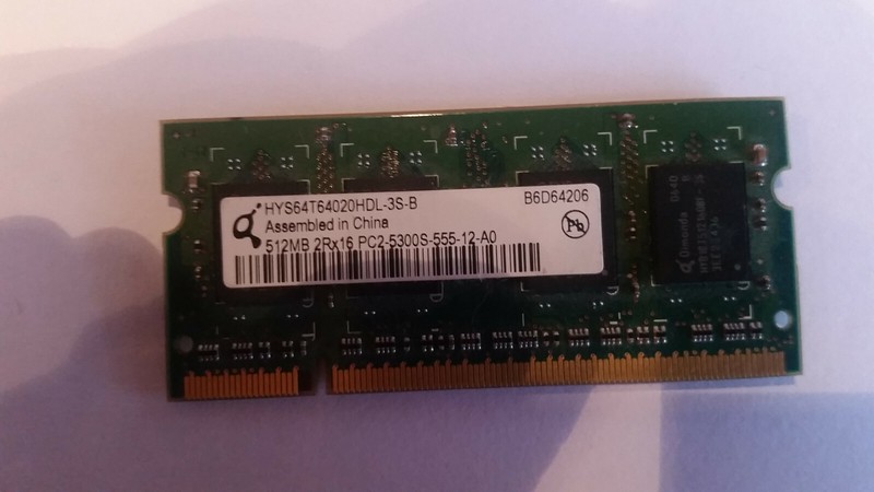 Hys64t64020hdl-3s-B-2 Qimonda 512mb Pc2-5300 667mhz Non-Ecc Sodimm Portable