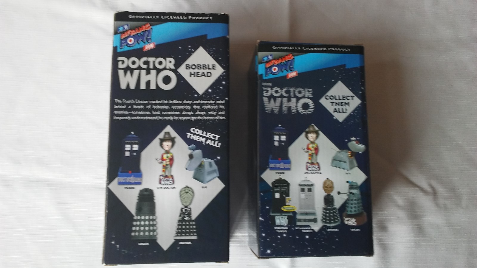 Bif Bang Pow BBC Doctor Who Set of 2 - Fourth Doctor and Davros Bobble Heads.