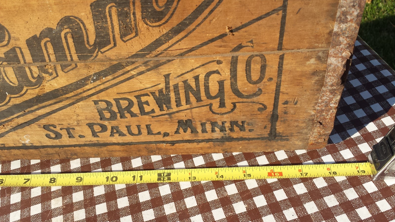 Hamm's Beer Advertising Bottle Shipping Case Crate Wood Shabby Missing Bottom