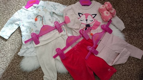 WINTER 6x BUNDLE BABY GIRL JUMPER LEGGINGS OUTFITS SET 0-3 mths 