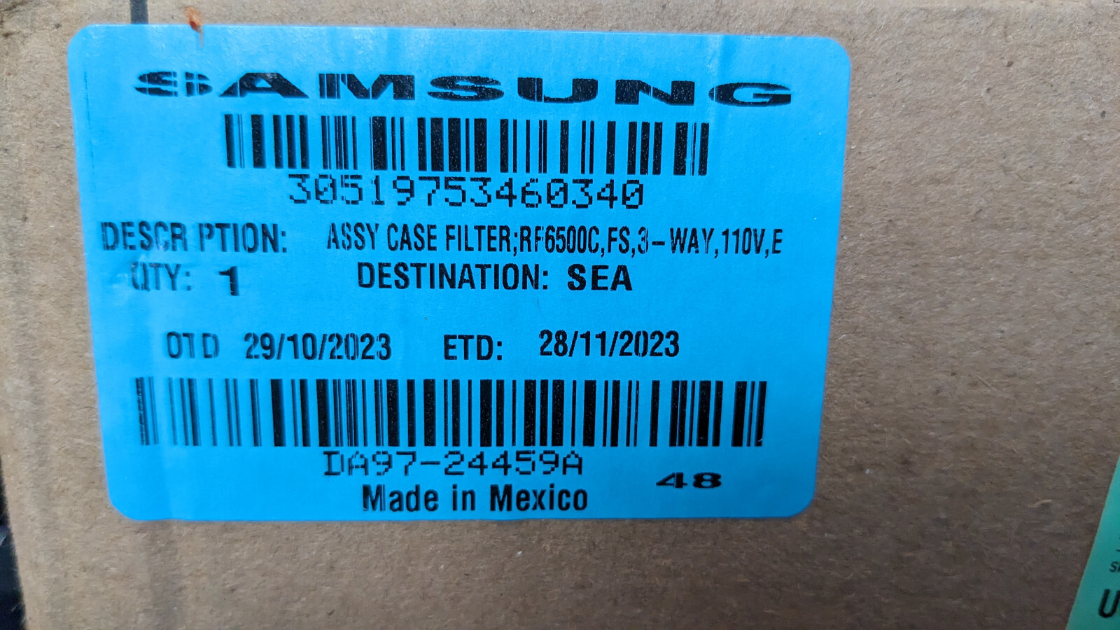 Samsung Refrigerator Filter Case Assembly DA97-24459A