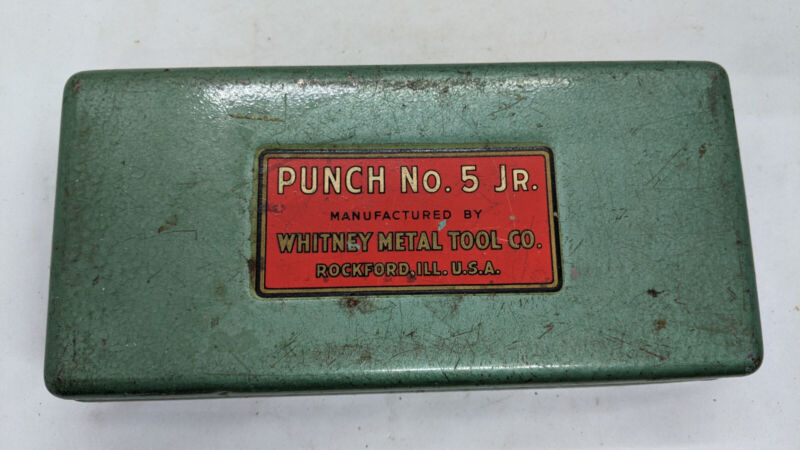 Whitney Metal Tool Co Punch No 5 Jr CASE /  Metal Box . Vintage