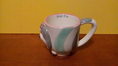SHIH TZU Dog Porcelain Coffee Mug Cup Ceramic Figurine Quality By DNC Collection