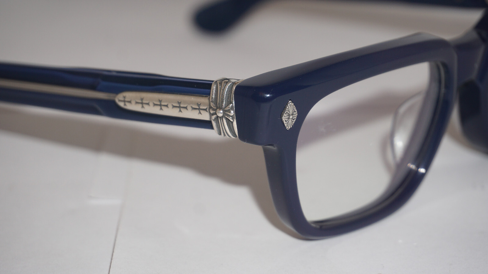 CHROME HEARTS NEW Eyeglasses PEN 15 Purple Silver 53 20 149