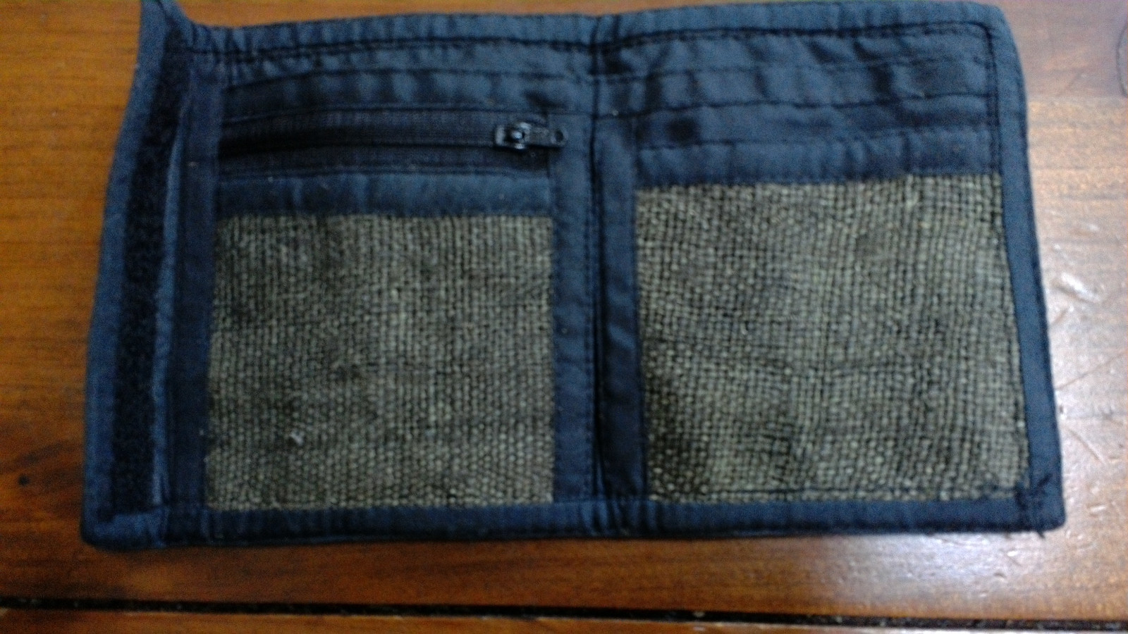 Hemp Bifold Wallet Made in Nepal Blue Eternal Knot