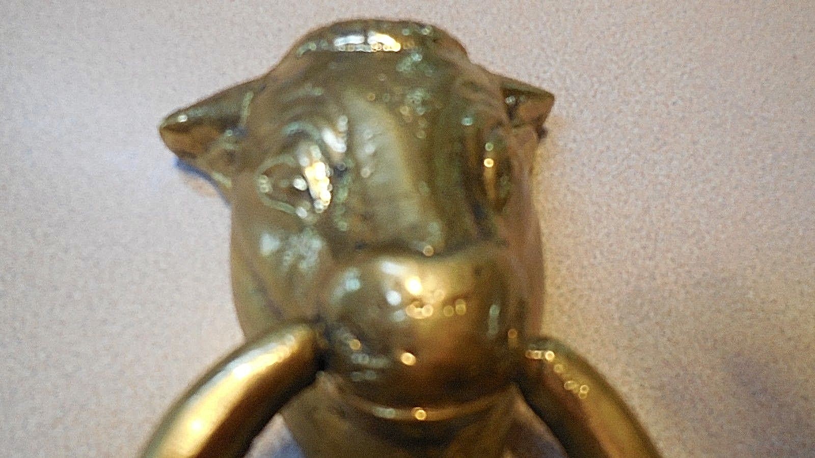 Vintage Brass Door Knocker Bull