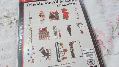 Husqvarna Viking Emb Set FRIENDS FOR ALL SEASONS by Deb Strain Design 1 & PC EXC