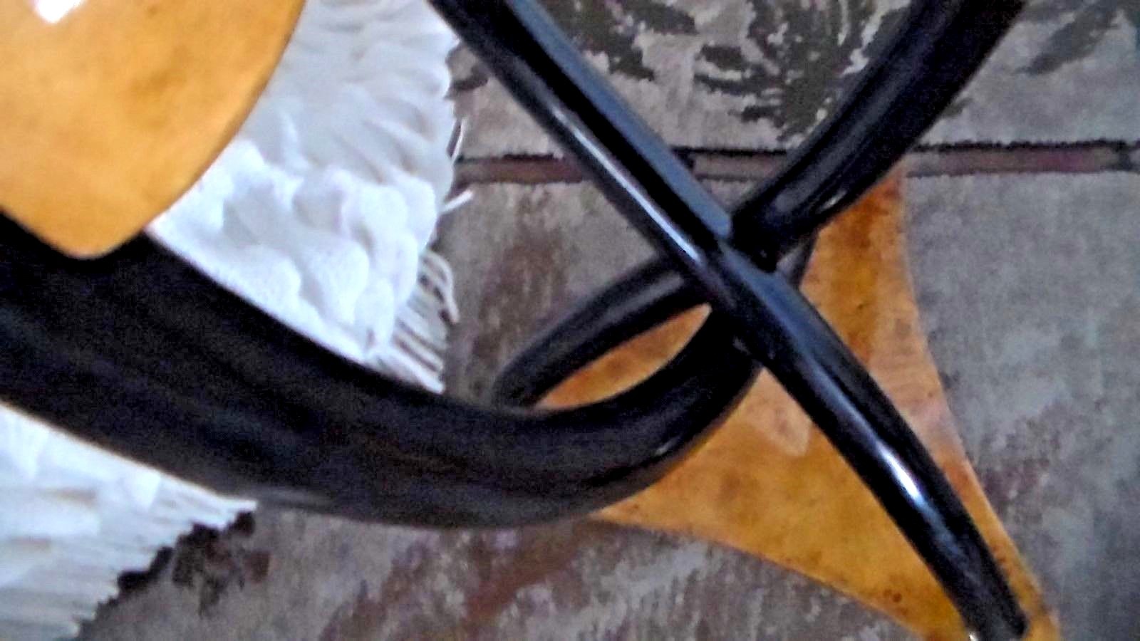 UNIQUE, BIEDERMEIER, PAIR Fruitwood & Ebony TABLES