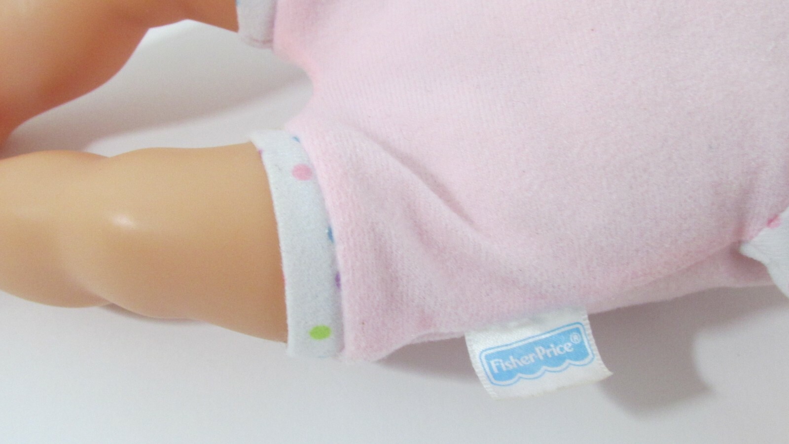 Fisher Price Baby So New Doll Little Mommy pink dots blue eyes USED