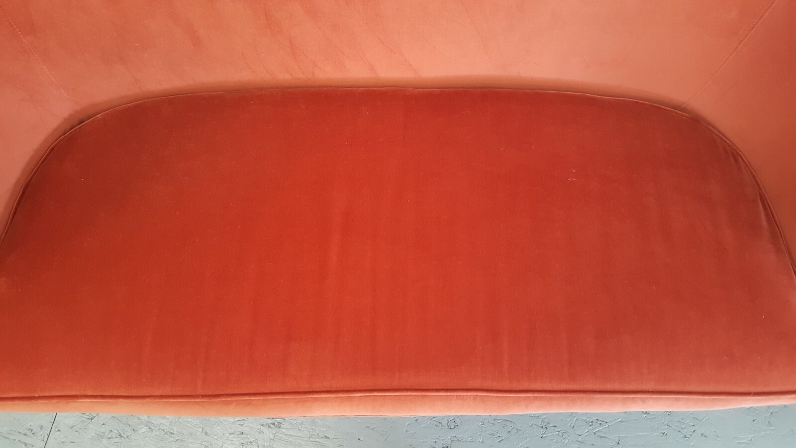 Vintage Velvet Rust Orange Settee Antique Couch Excellent Condition