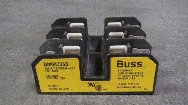 (set Of 4) Bussmann Buss Fuse Holder 30 Amp // 600v   Model: Bm6033sq