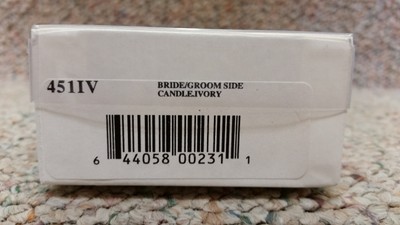 Wedding Taper Candles Ivory Dripless Smokeless Pair Bride Groom Lumar 451IV