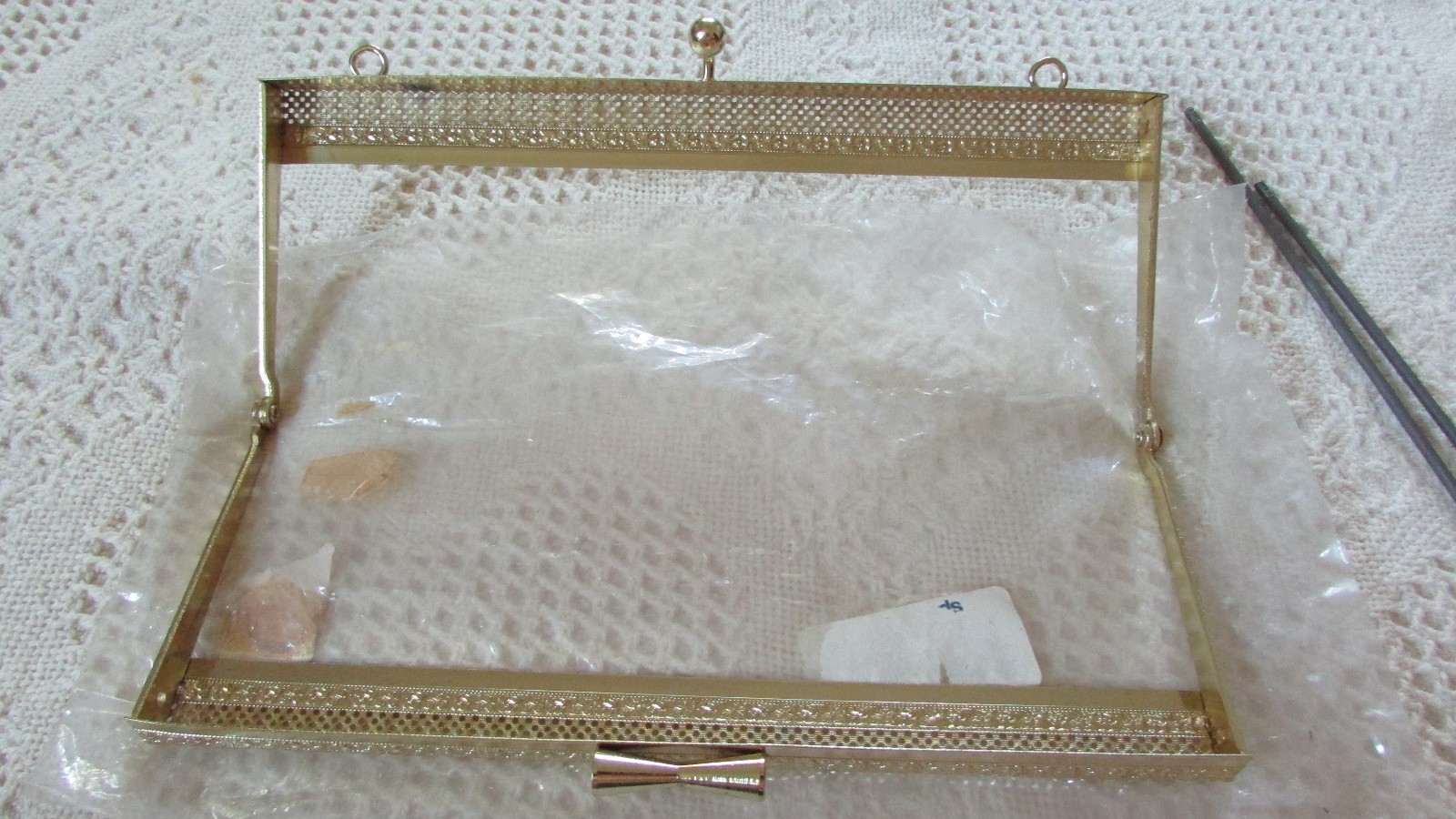 NOS Vintage Pressed Heavy Goldtone Lee Wards Purse Handle/Frame Closure 3 Avail