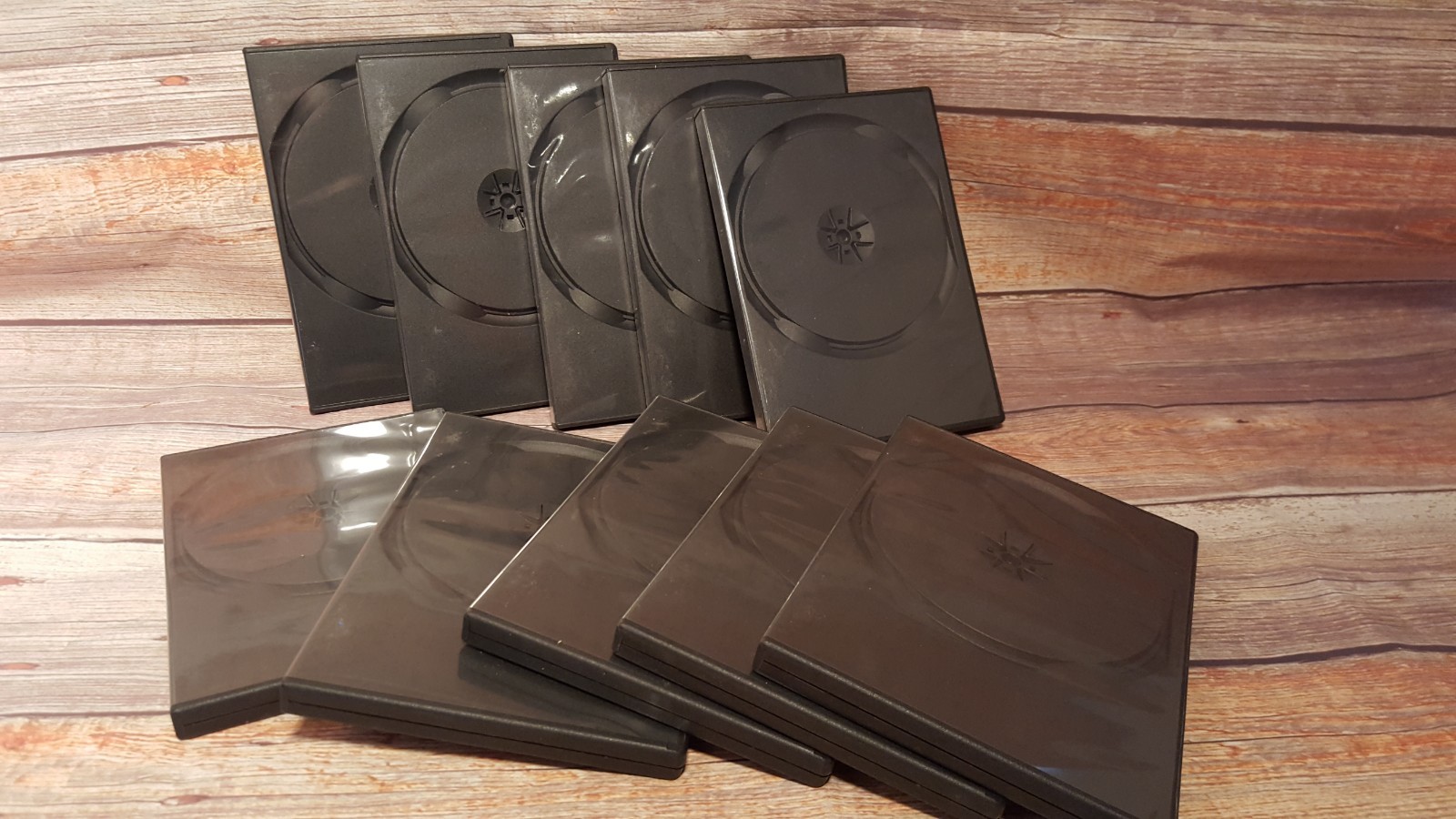 Lot of 10 Empty BLACK Standard Storage Cases  CD DVD Replacement