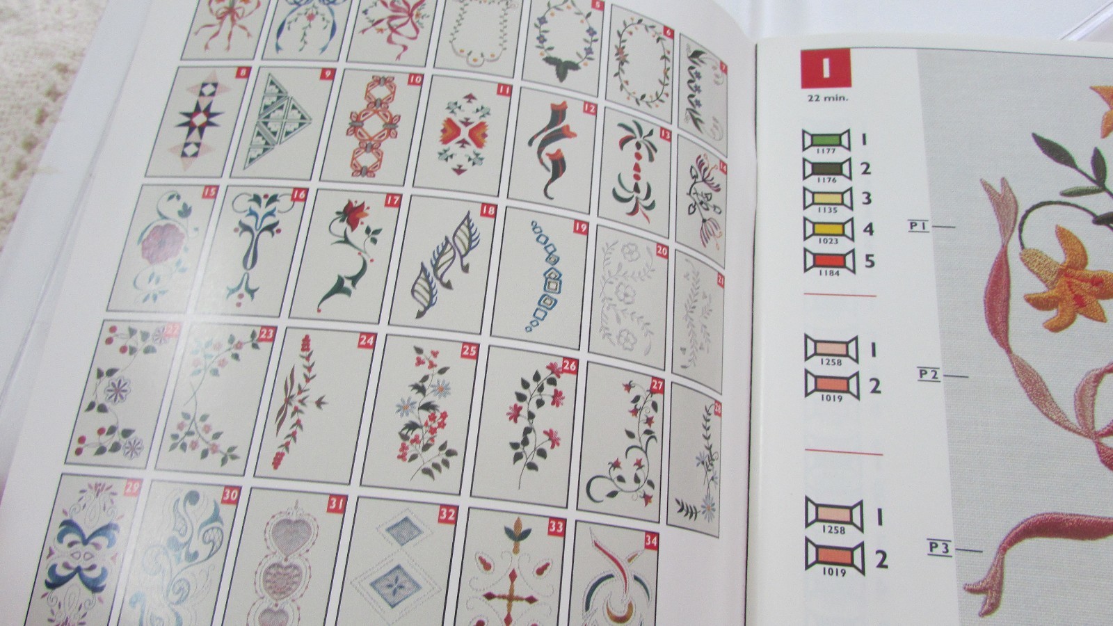 Husqvarna Viking Embroidery 25 Card Cassette Booklet for Viking 1+ Rose Orchidea