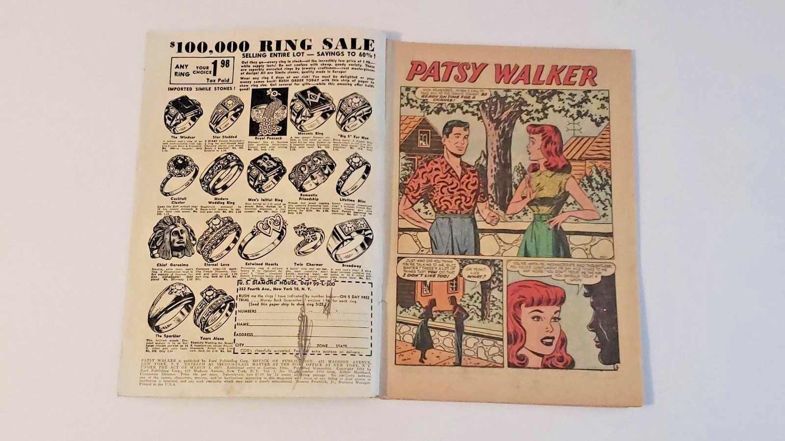 1954 Comic Book / PATSY WALKER / Issue #55  Good Condition