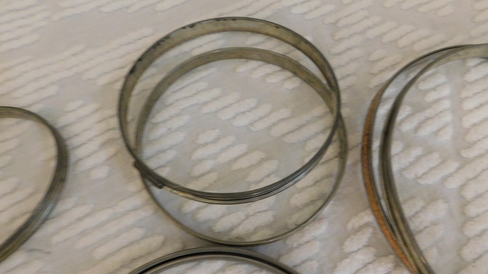 MIXED LOT 8 METAL  EMBROIDERY HOOPS  WITH CORK OVAL ROUND VTG
