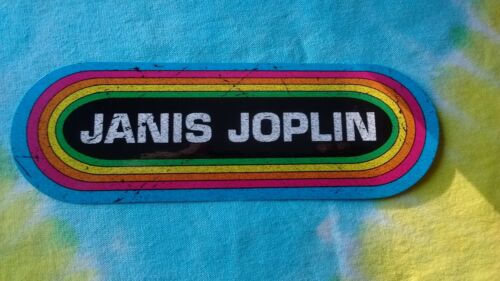 Janis Joplin Rainbow 2 x 6 Inch Oval Sticker