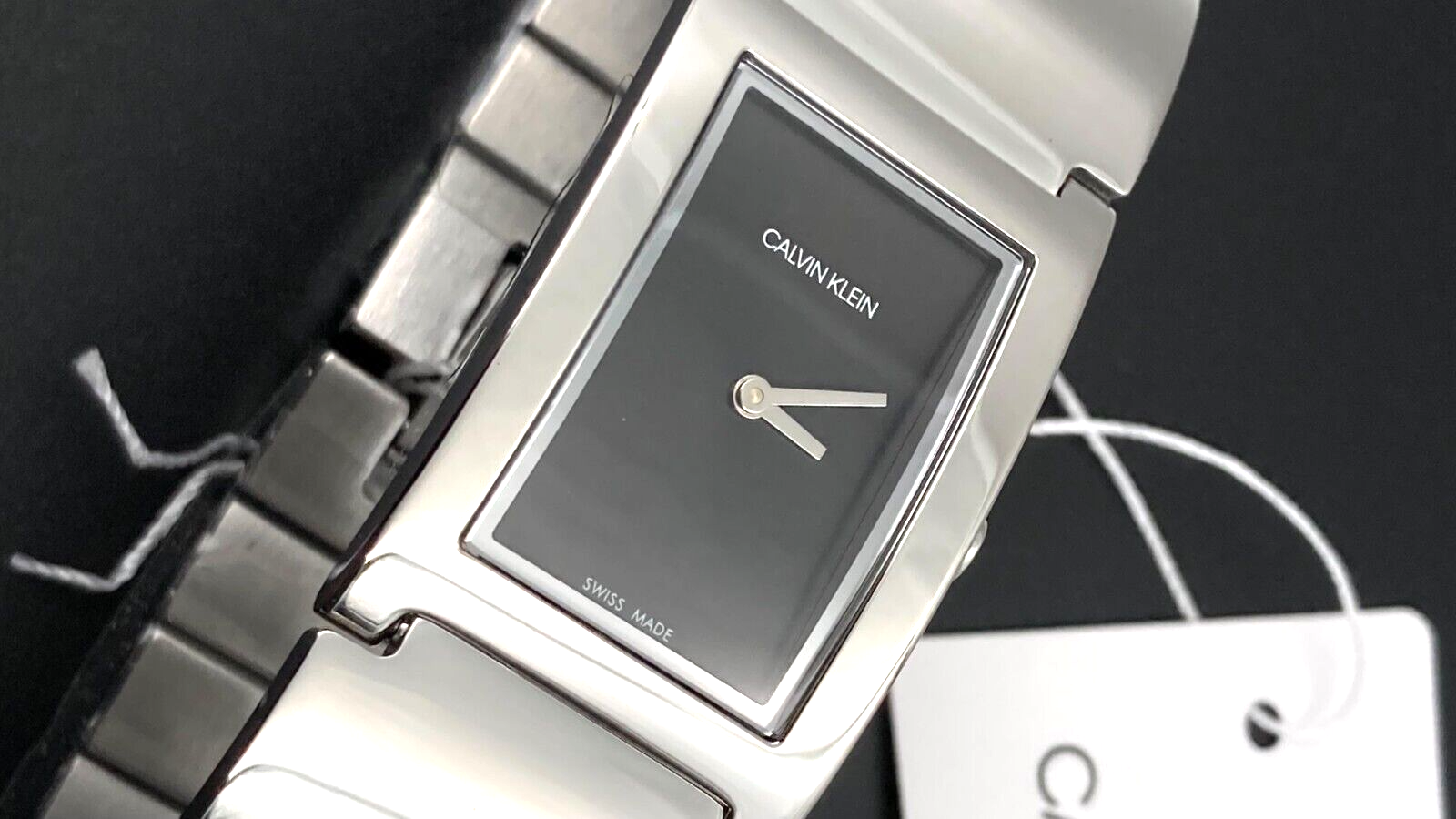 New Swiss Made CALVIN KLEIN Polished Quartz Black Dial Ladies Watch - Picture 6 of 17