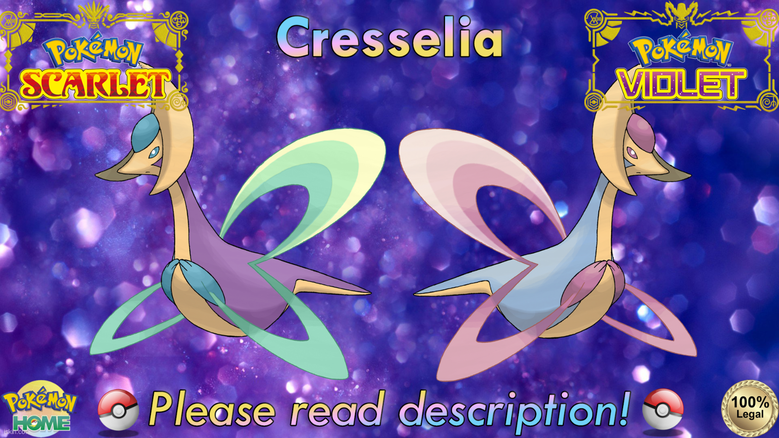プレステ4 🍊Shiny Non-shiny Cresselia 6IV🍇Pokémon Scarlet Violet HOME