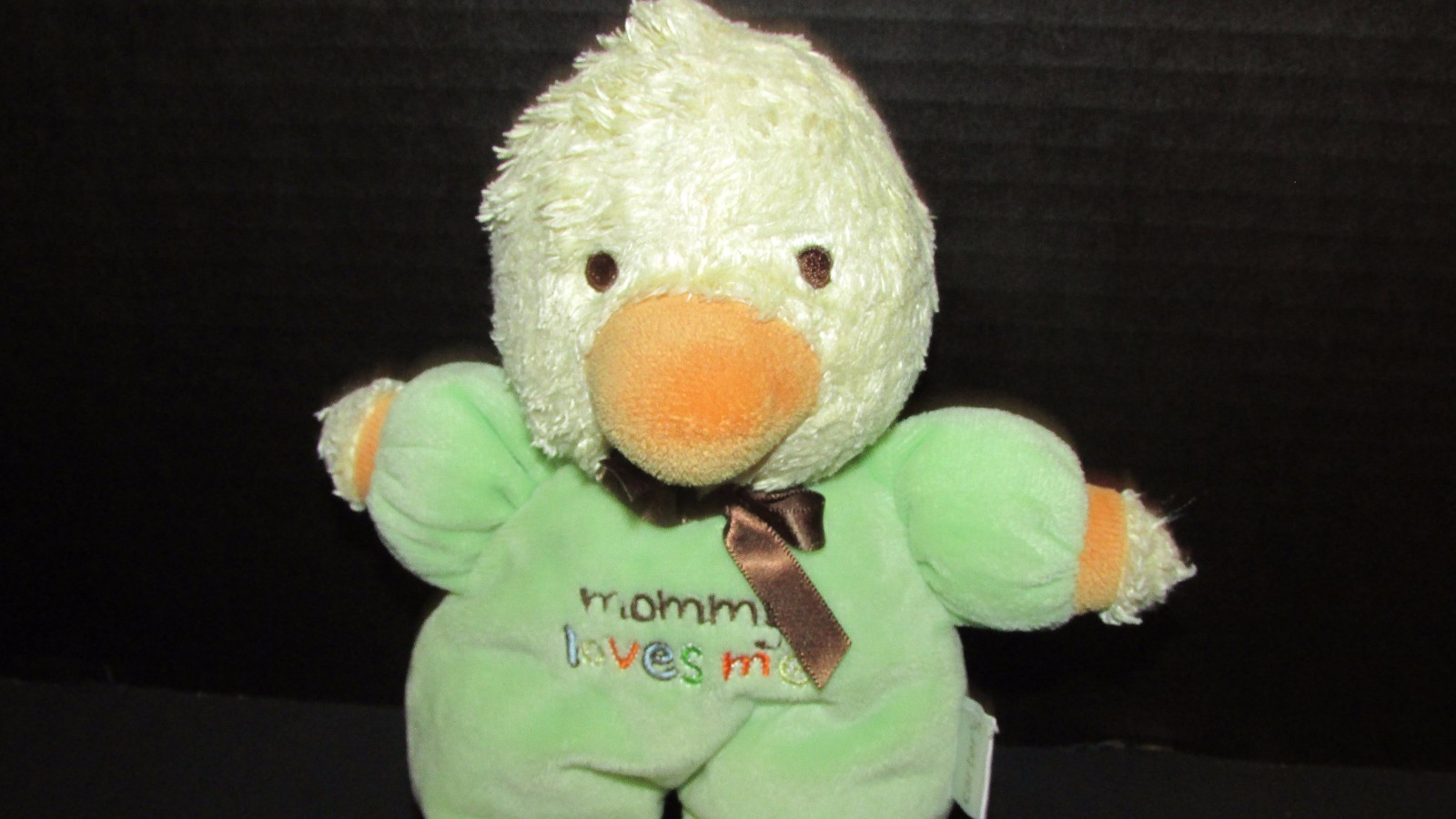 Carters Plush Mommy Loves Me Duck Rattle yellow green brown Mommy Loves Me