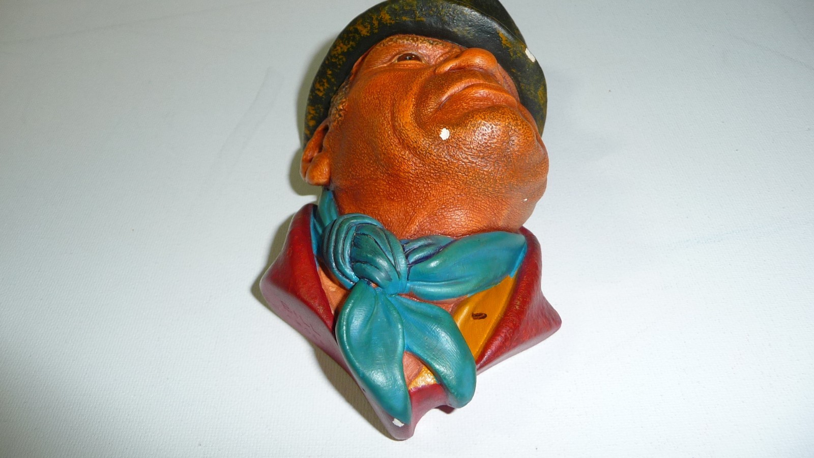 Chalkware Head Charles Dickens Figure Hand Painted Collectible Chalk Ware Decor