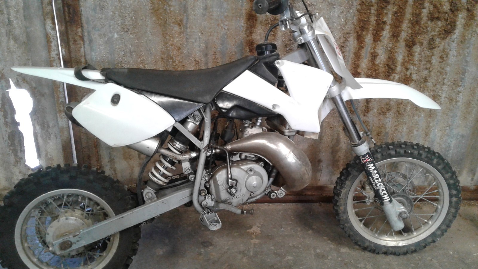 KIDS KTM Pro 50SX 2 STROKE GAS DIRT BIKE with upgrades White Plastic Kit