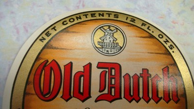 BEER BOTTLE LABEL OLD DUTCH BROOKLYN NY SUPERIOR PILSNER 12 FL OZ UNUSED