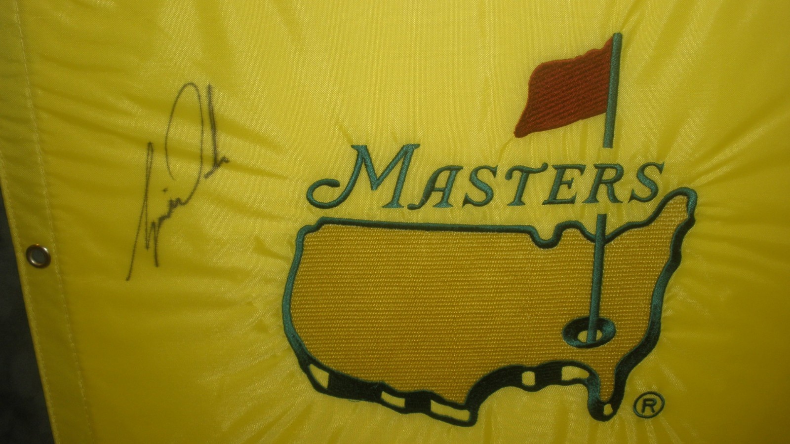 1997 Tiger Woods Masters Signed Pin Flag (Full JSA Letter)