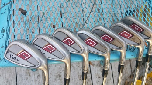 Titleist 755 Forged Iron Set 4 thru pitching wedge stiff flex shafts