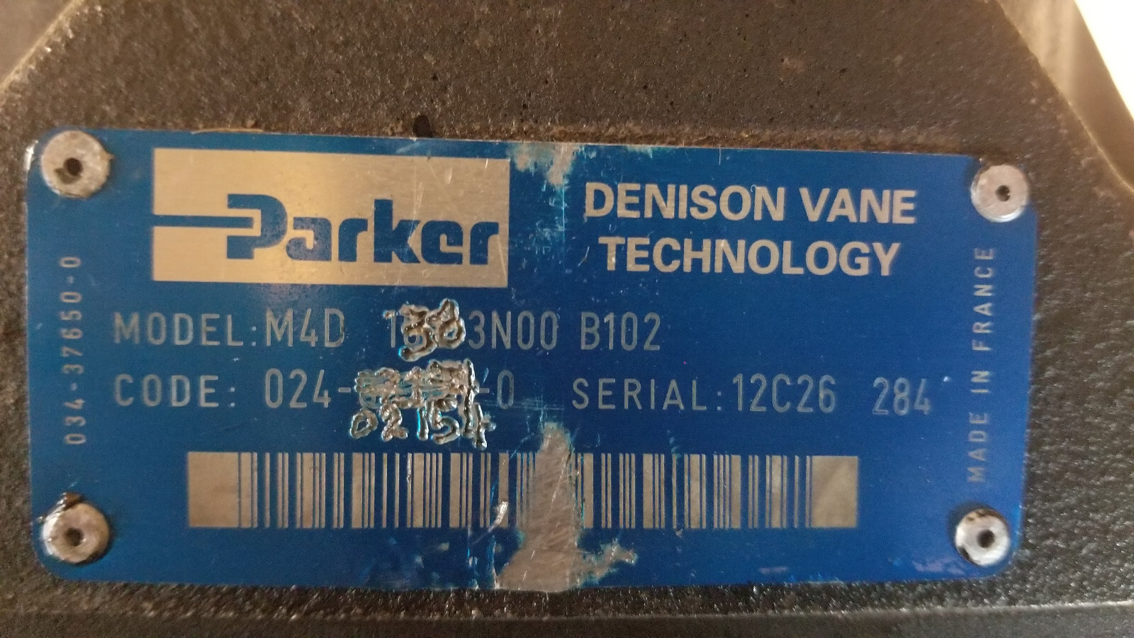 024-02154-0 PARKER DENISON M4D 138 3N00 B102 Medium Duty Vane Motor - Picture 12 of 12