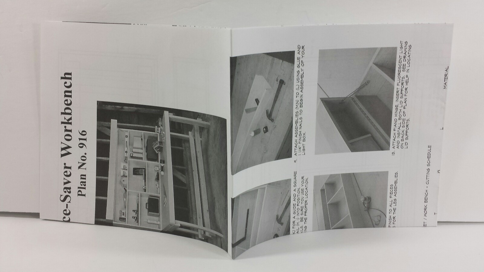 U-Bild Space-Saver Workbench Plan No. 916 Full Sized Woodworking Plans